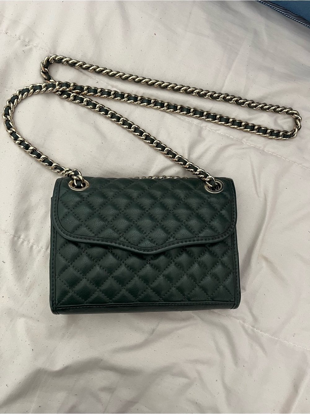 Rebecca Minkoff Quilted Chain Shoulder Bag - Dark Green